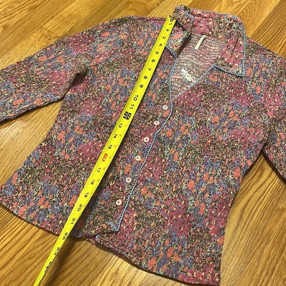 NWT Free People Amelia Printed Blouse Bell Sleeve Blouse $138 Size M or L - Picture 5 of 16